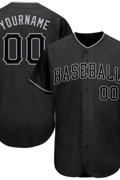 Custom Black Black-gray Authentic Baseball Jersey